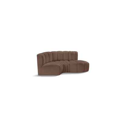 Arc Brown Vegan Leather Modular Sofa