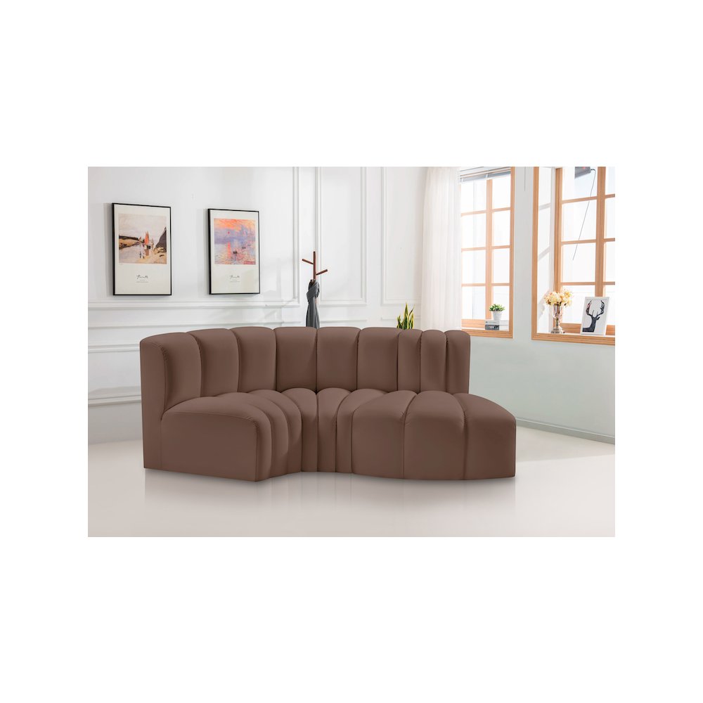 Arc Brown Vegan Leather Modular Sofa
