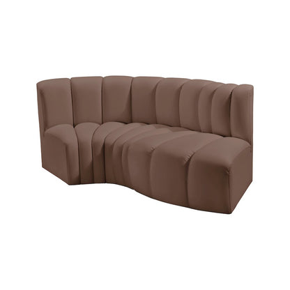 Arc Brown Vegan Leather Modular Sofa
