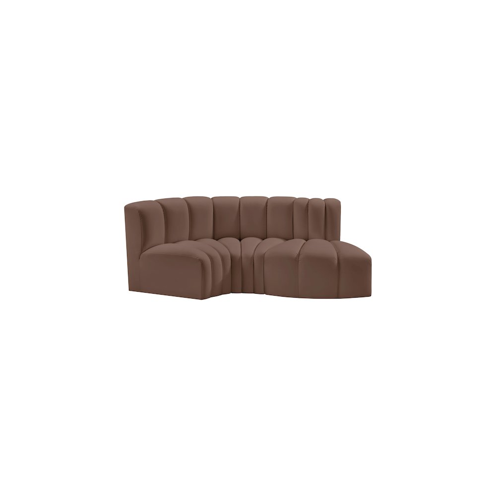 Arc Brown Vegan Leather Modular Sofa