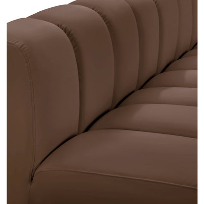 Arc Brown Vegan Leather Modular Sofa