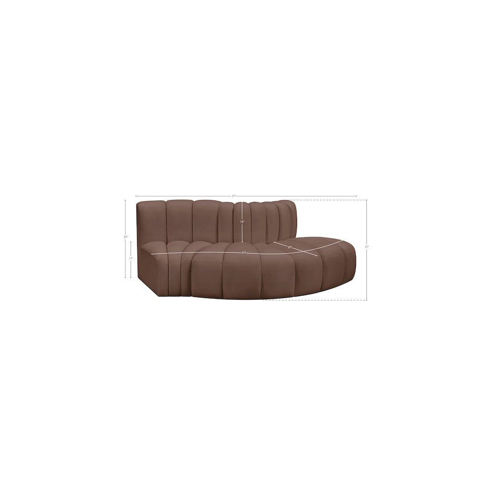 Arc Brown Vegan Leather Modular Sofa