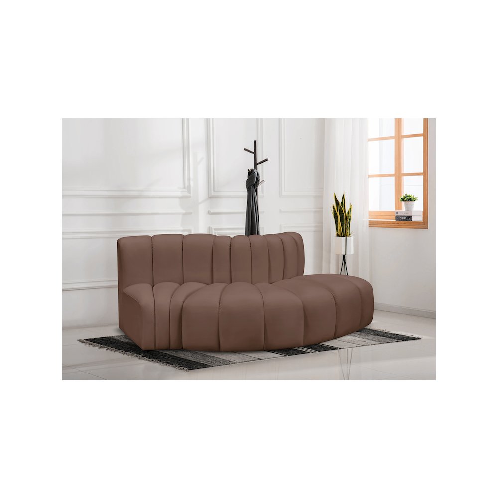 Arc Brown Vegan Leather Modular Sofa