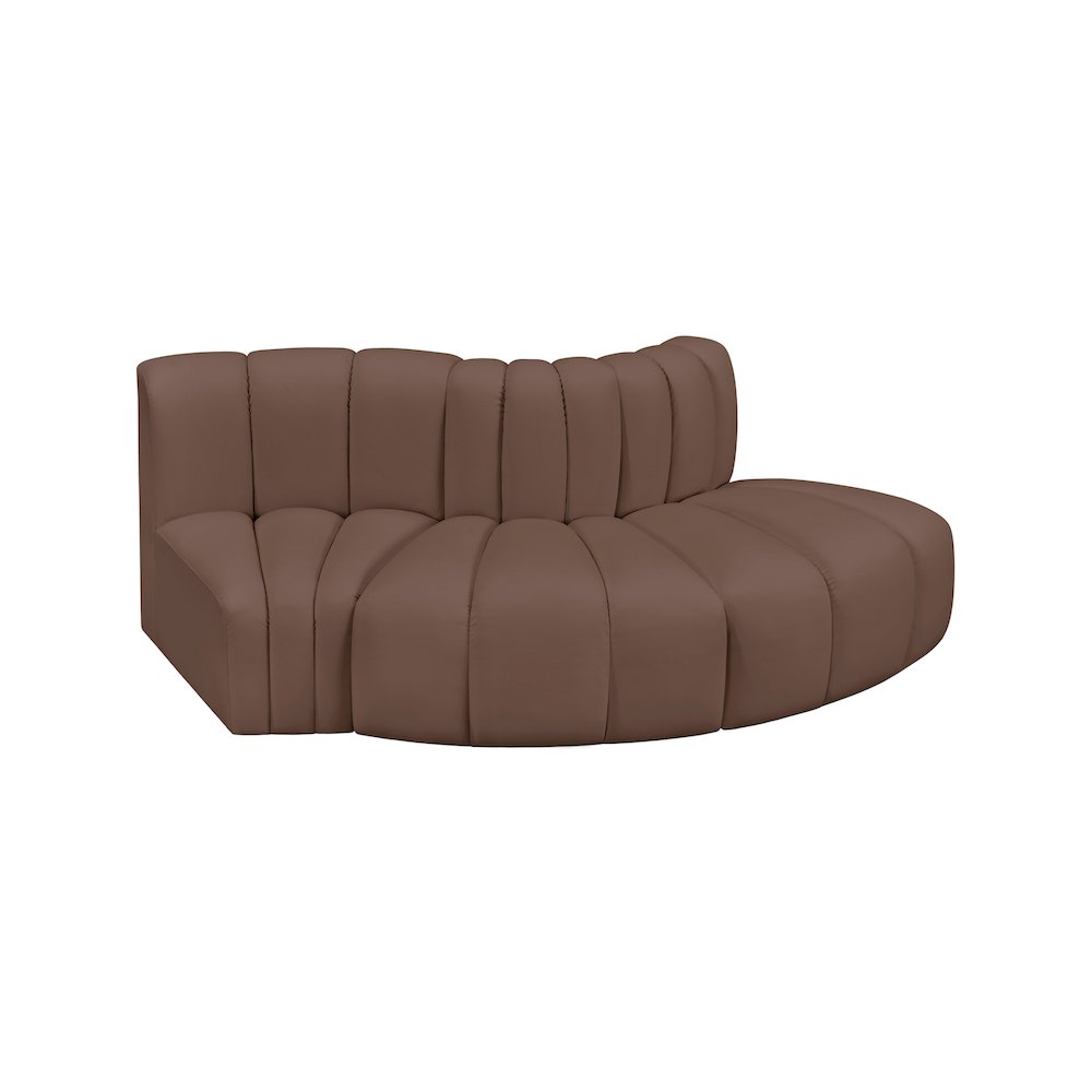 Arc Brown Vegan Leather Modular Sofa