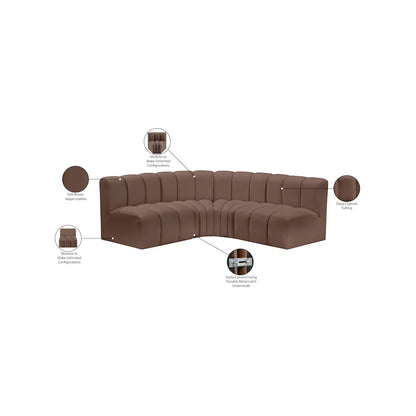 Arc Brown Vegan Leather Modular Sofa