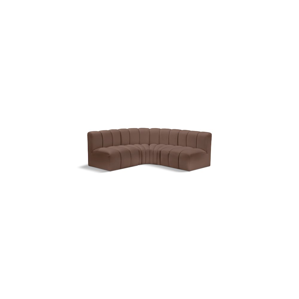 Arc Brown Vegan Leather Modular Sofa