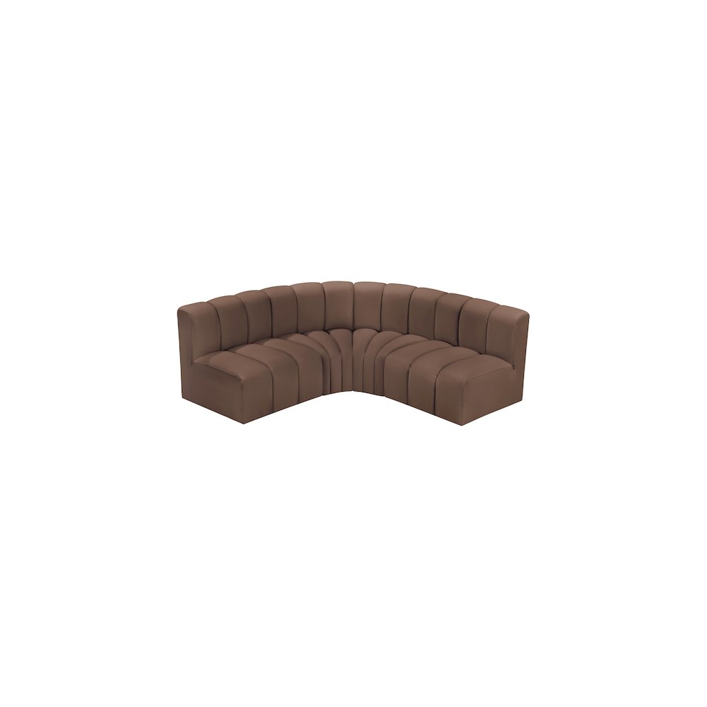 Arc Brown Vegan Leather Modular Sofa