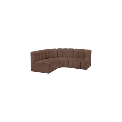 Arc Brown Vegan Leather Modular Sofa