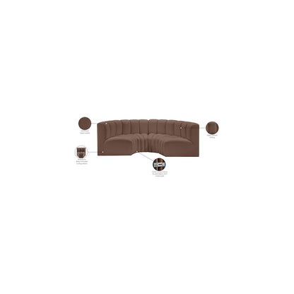 Arc Brown Vegan Leather Modular Sofa