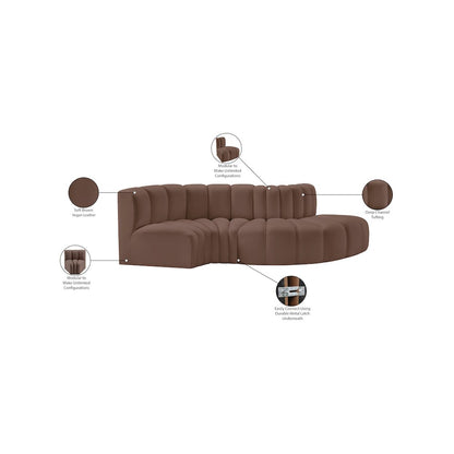 Arc Brown Vegan Leather Modular Sofa