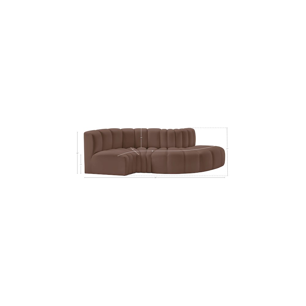 Arc Brown Vegan Leather Modular Sofa