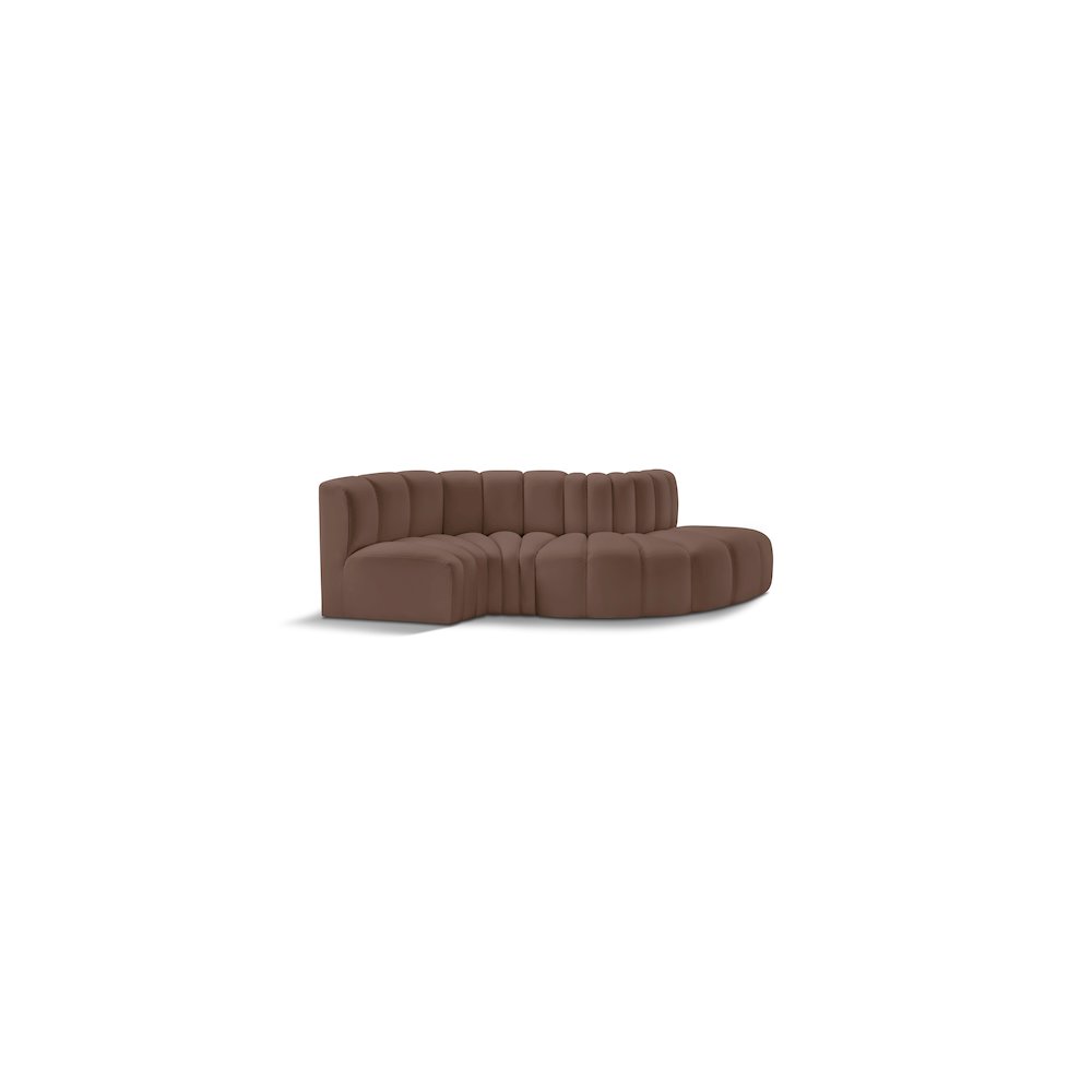 Arc Brown Vegan Leather Modular Sofa