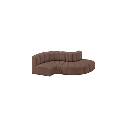 Arc Brown Vegan Leather Modular Sofa
