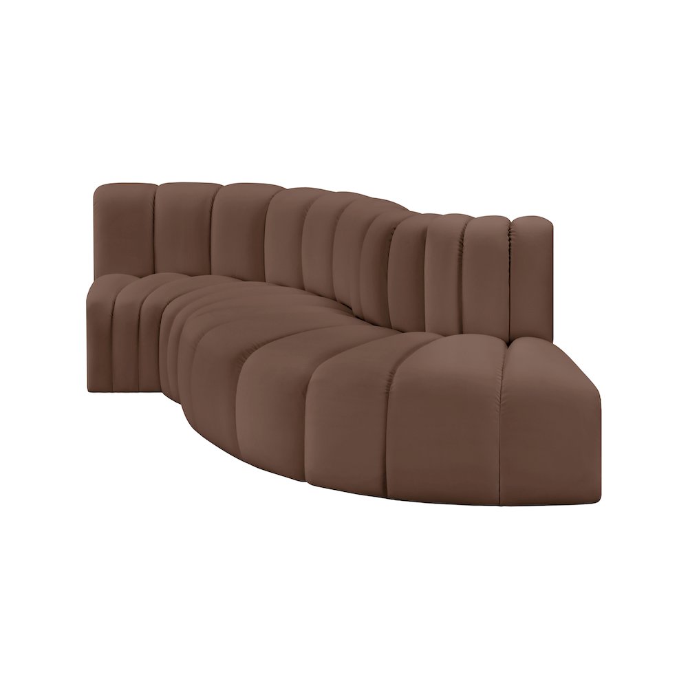 Arc Brown Vegan Leather Modular Sofa