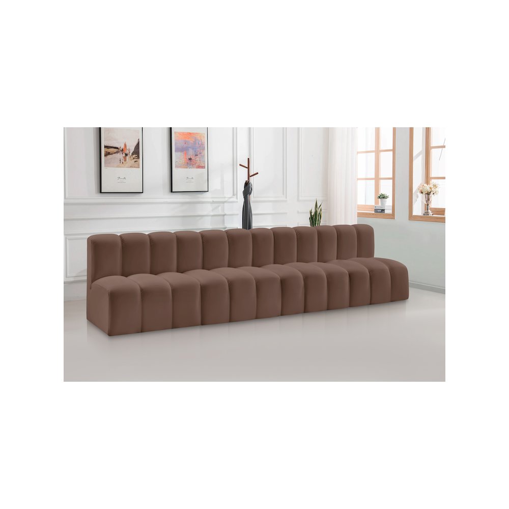 Arc Brown Vegan Leather Modular Sofa