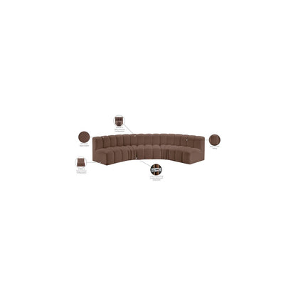 Arc Brown Vegan Leather Modular Sofa