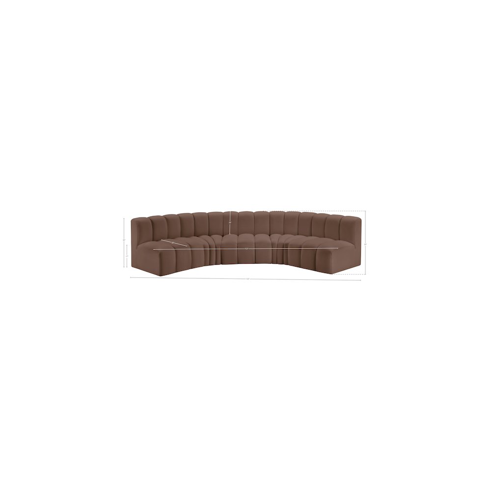Arc Brown Vegan Leather Modular Sofa