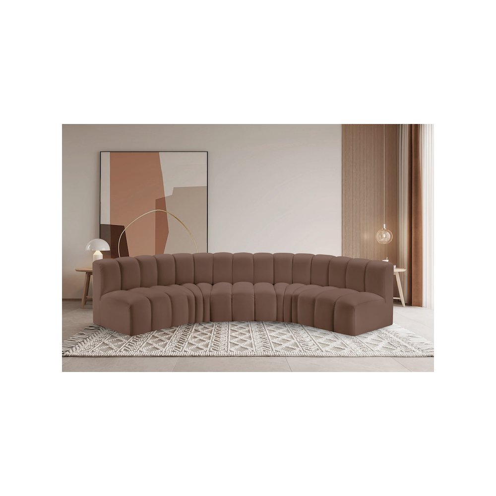 Arc Brown Vegan Leather Modular Sofa