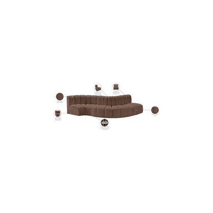 Arc Brown Vegan Leather Modular Sofa