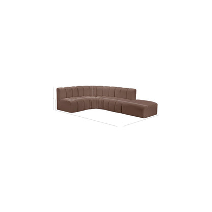 Arc Brown Vegan Leather Modular Sofa
