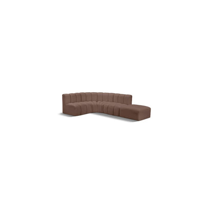 Arc Brown Vegan Leather Modular Sofa