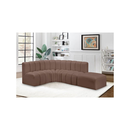 Arc Brown Vegan Leather Modular Sofa