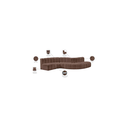 Arc Brown Vegan Leather Modular Sofa