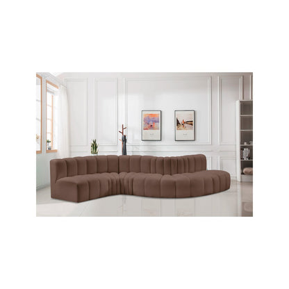 Arc Brown Vegan Leather Modular Sofa