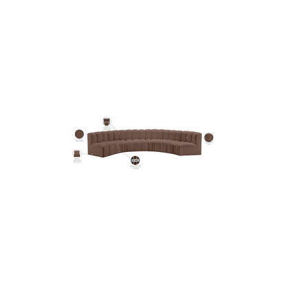 Arc Brown Vegan Leather Modular Sofa