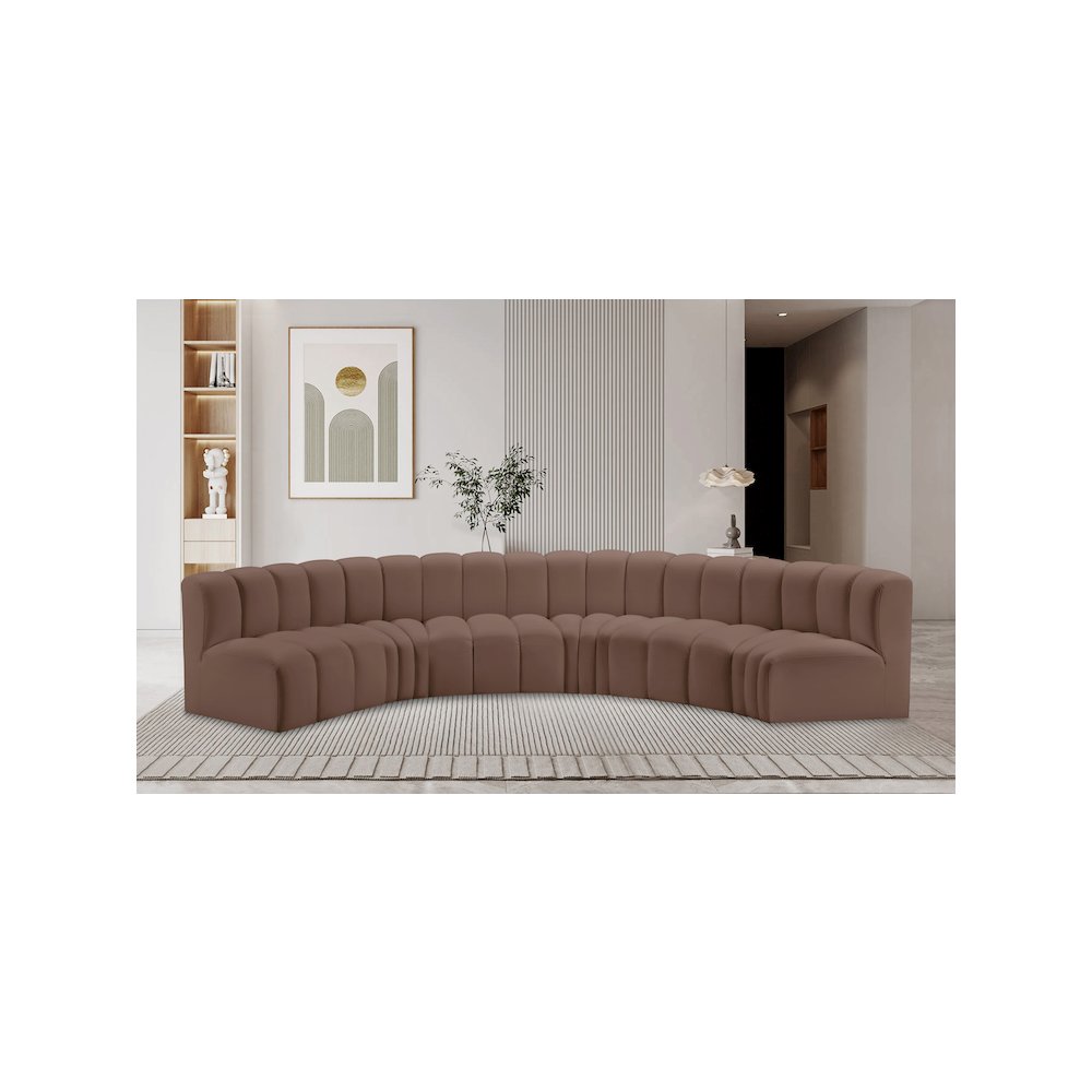 Arc Brown Vegan Leather Modular Sofa