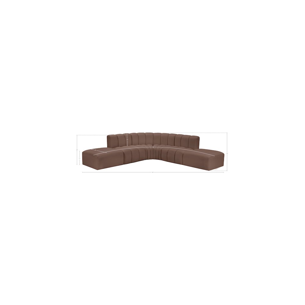 Arc Brown Vegan Leather Modular Sofa