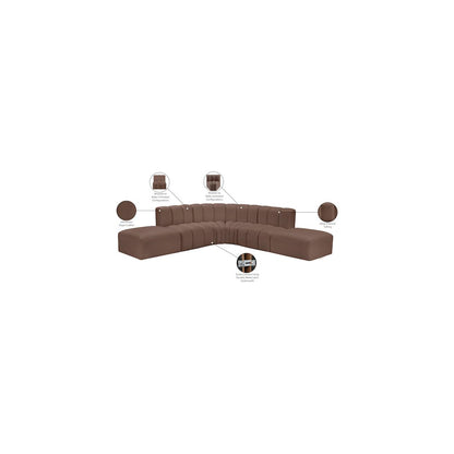 Arc Brown Vegan Leather Modular Sofa