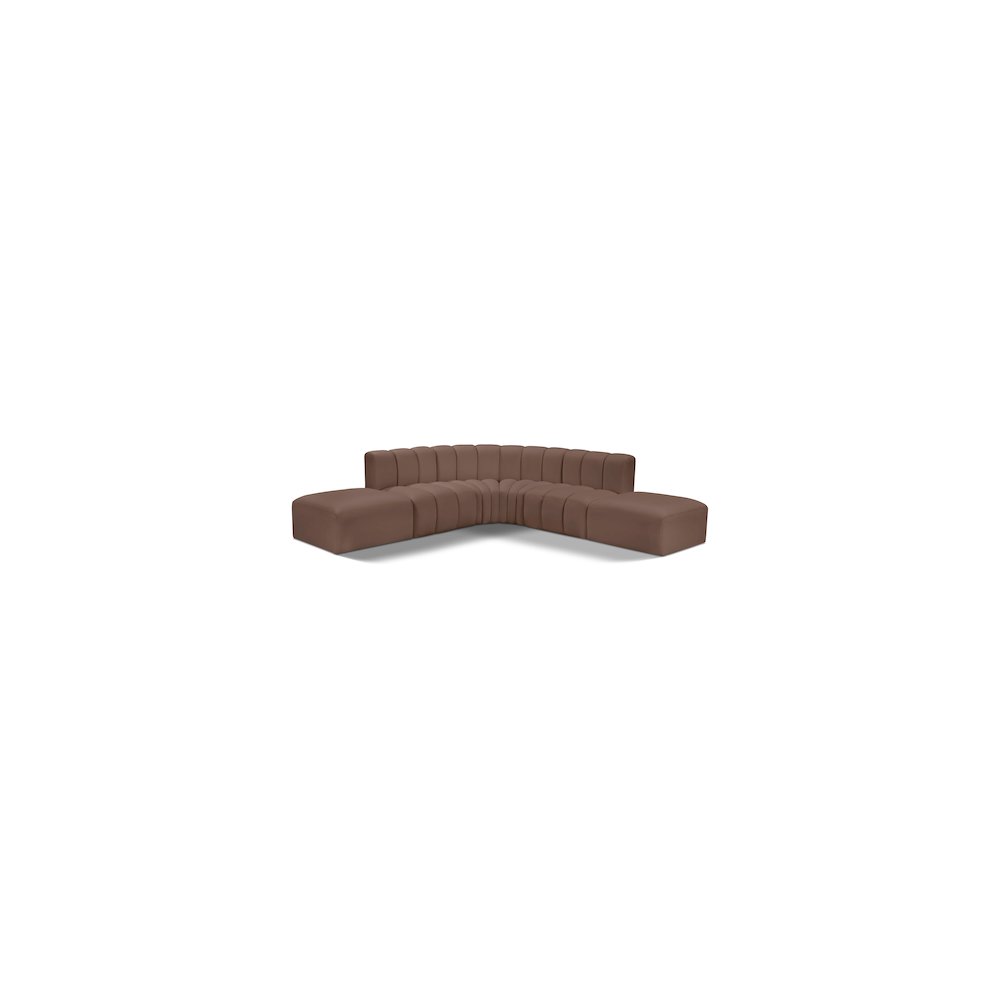 Arc Brown Vegan Leather Modular Sofa