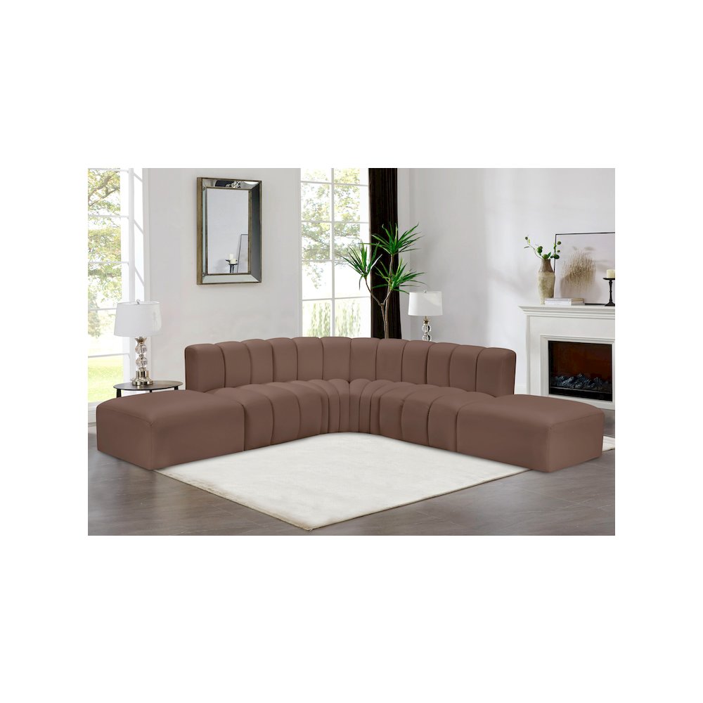 Arc Brown Vegan Leather Modular Sofa