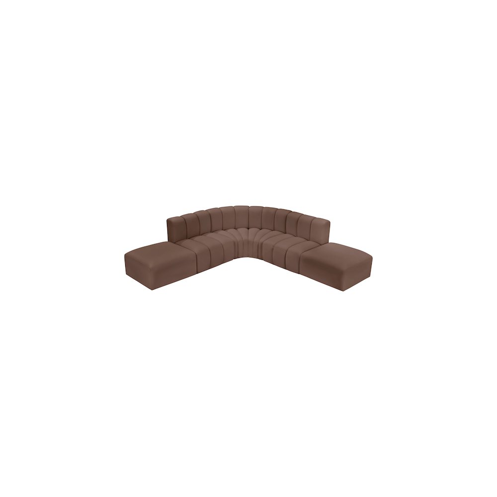 Arc Brown Vegan Leather Modular Sofa