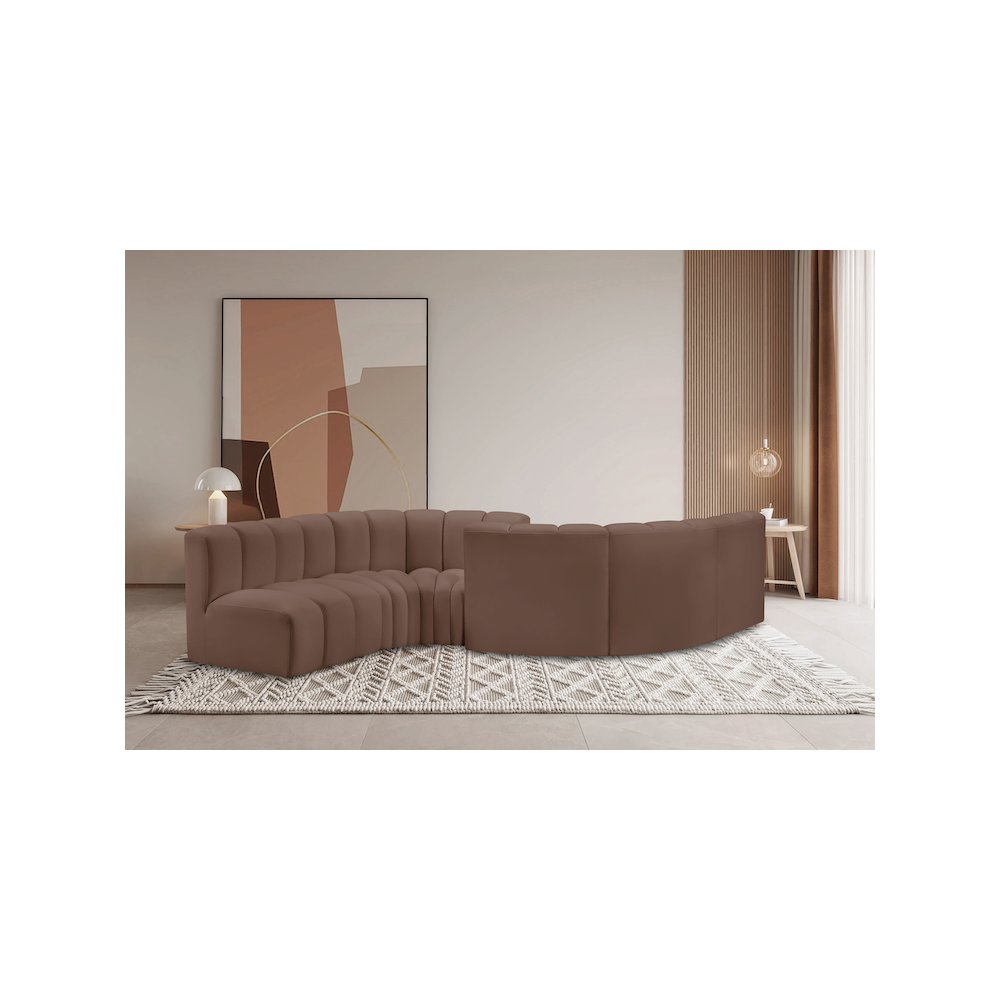 Arc Brown Vegan Leather Modular Sofa
