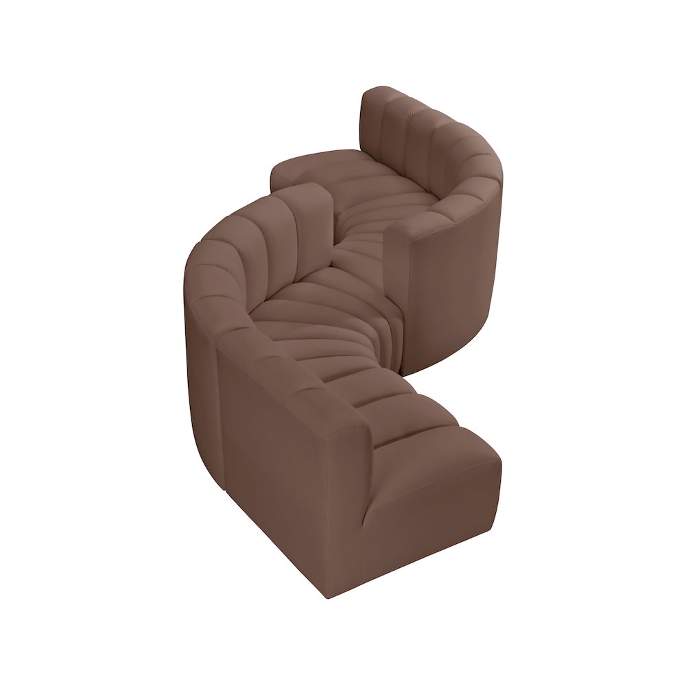 Arc Brown Vegan Leather Modular Sofa
