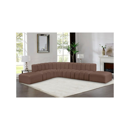 Arc Brown Vegan Leather Modular Sofa