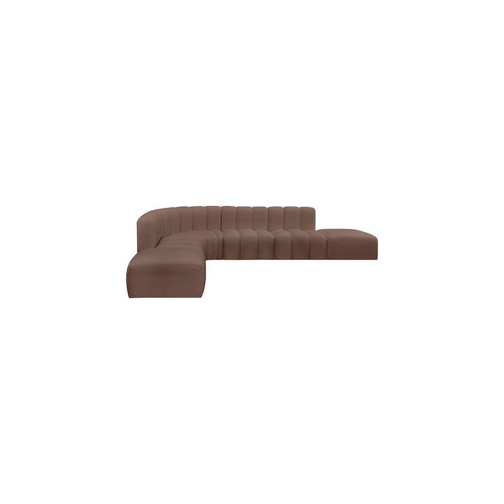 Arc Brown Vegan Leather Modular Sofa