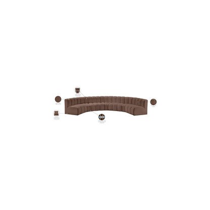 Arc Brown Vegan Leather Modular Sofa