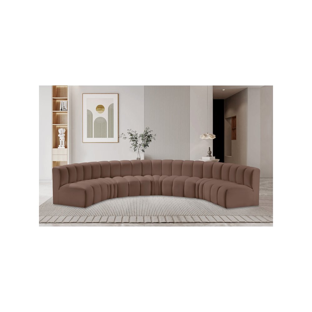 Arc Brown Vegan Leather Modular Sofa