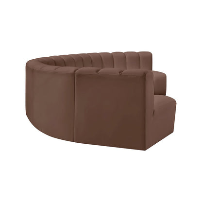 Arc Brown Vegan Leather Modular Sofa