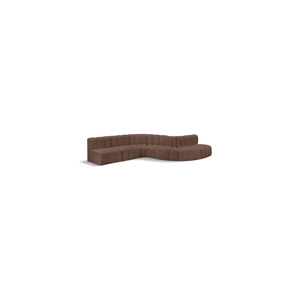 Arc Brown Vegan Leather Modular Sofa