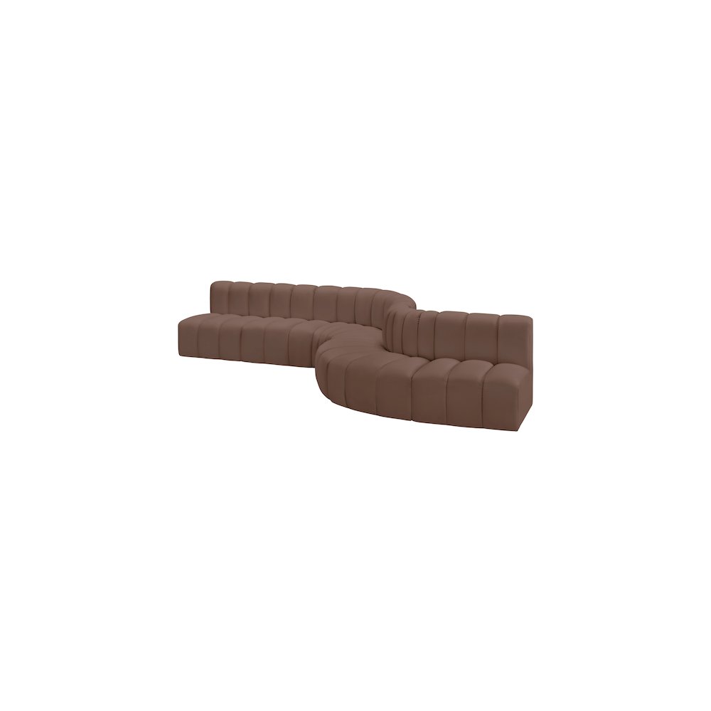 Arc Brown Vegan Leather Modular Sofa