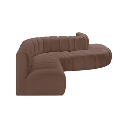 Arc Brown Vegan Leather Modular Sofa