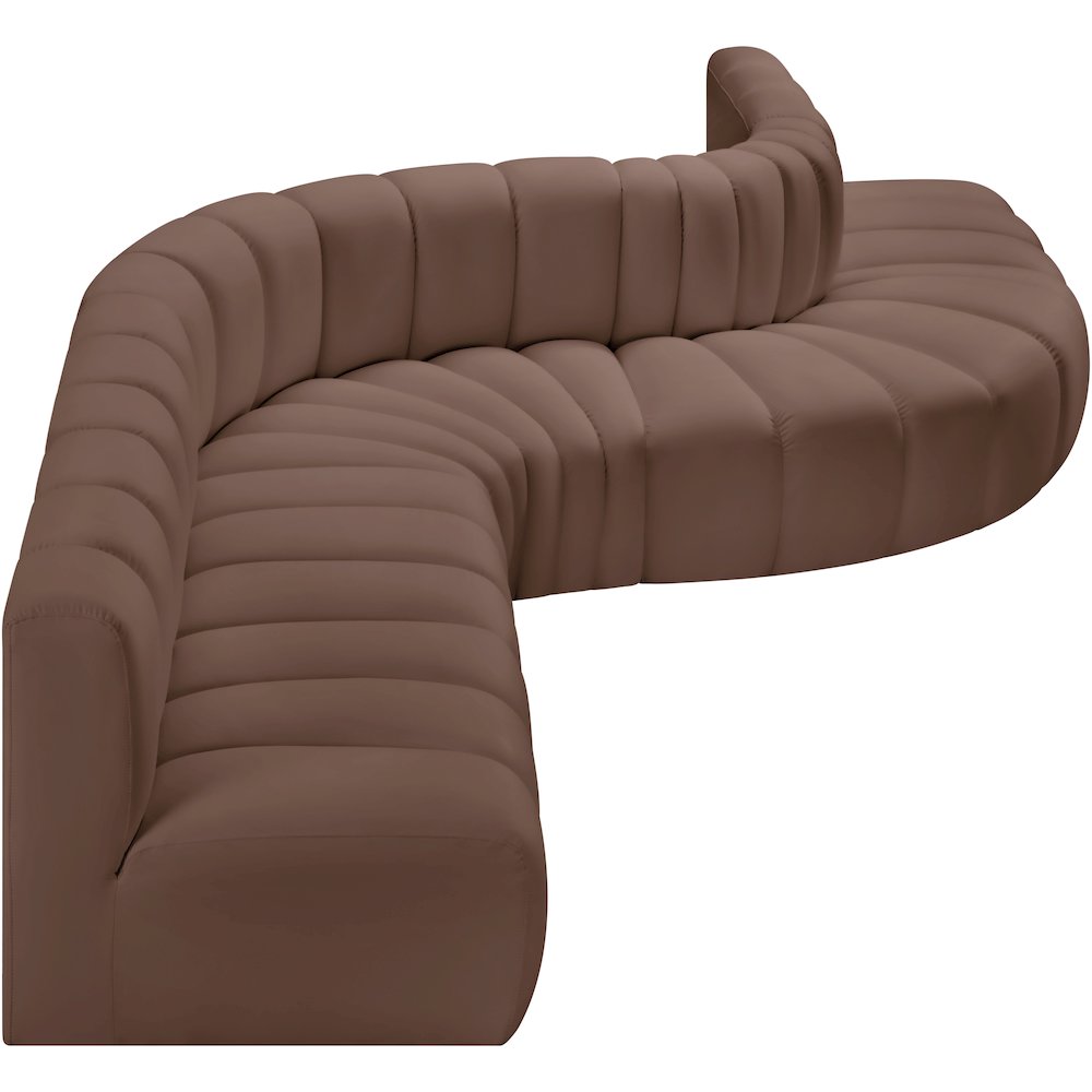 Arc Brown Vegan Leather Modular Sofa