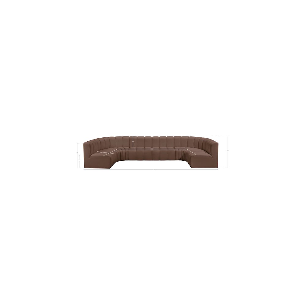 Arc Brown Vegan Leather Modular Sofa