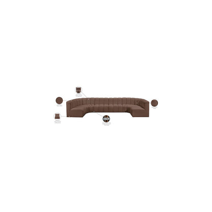 Arc Brown Vegan Leather Modular Sofa