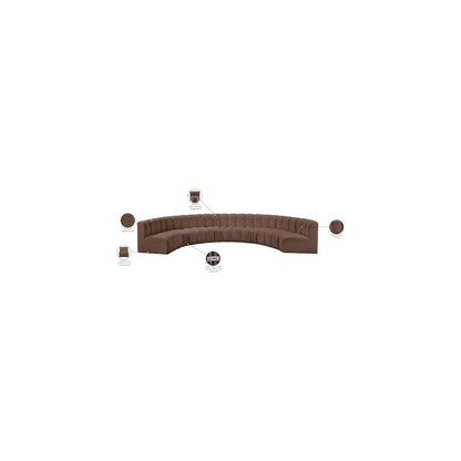 Arc Brown Vegan Leather Modular Sofa