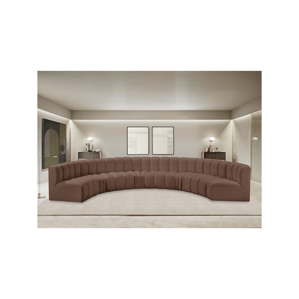 Arc Brown Vegan Leather Modular Sofa